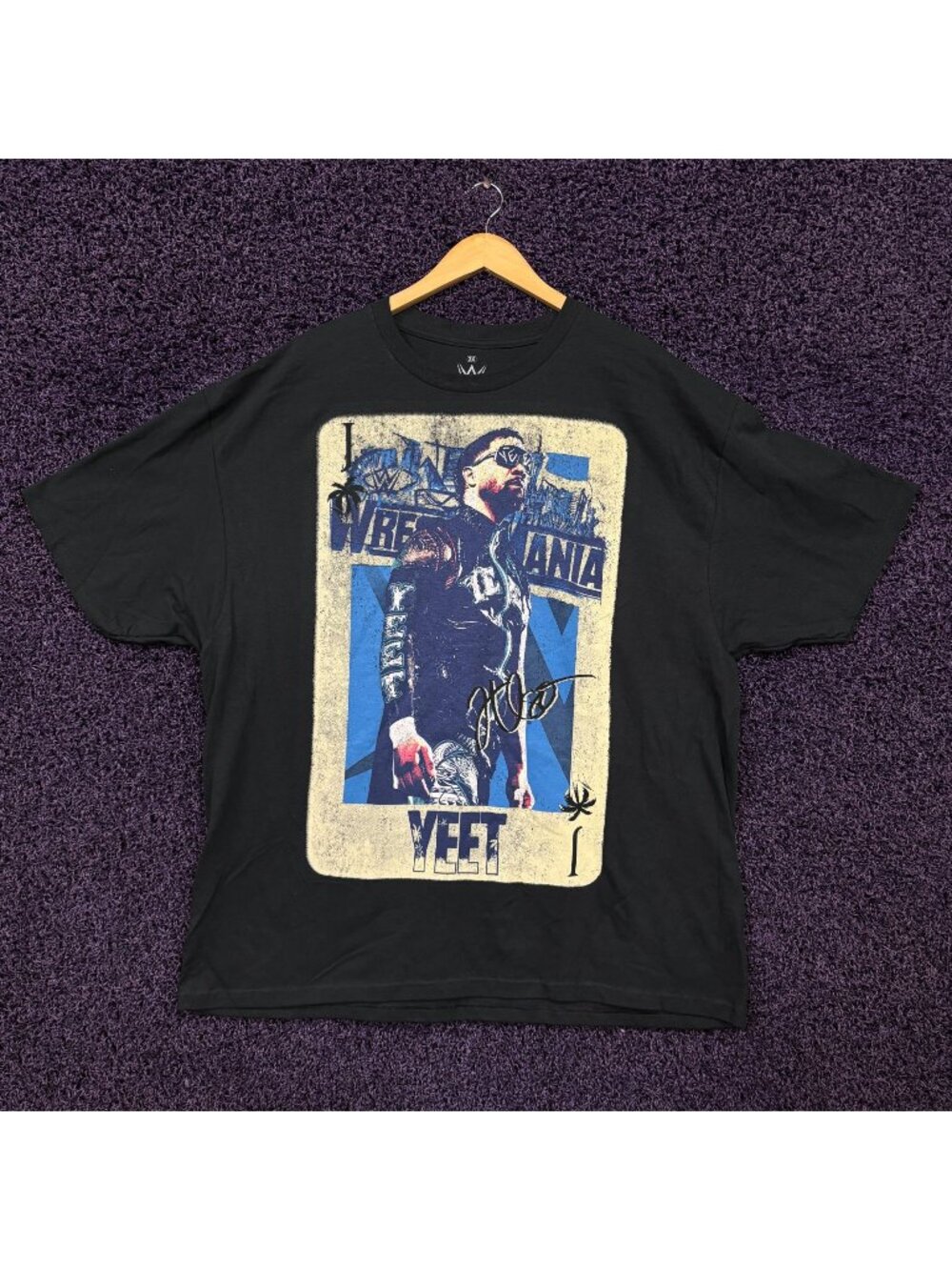 Jey Uso Wrestlemania Vegas Jack Playing Card WWE T-Shirt 2X